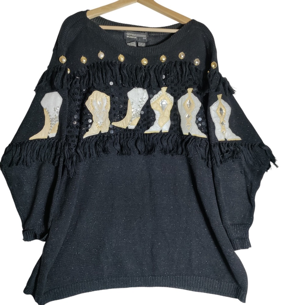 Vintage 1992 Spree Women Western Sweater Size 3X